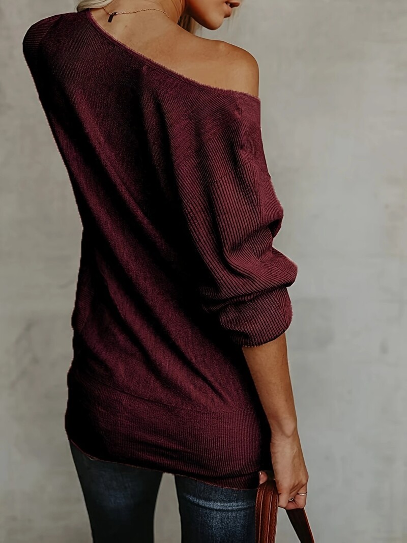 Γυναικείο Πλεκτό Πλεκτό Πλεκτό Πλεκτό Πλεκτό Πλεκτό Μακρυμάνικο Πουλόβερ Μασίφ Πλεκτό Μπλουζάκι με λαιμό καράβι για γυναίκες Φθινόπωρο Χειμώνας