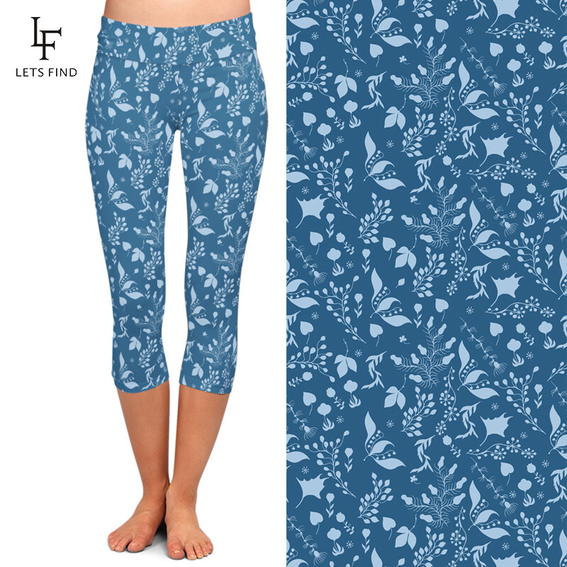 Jambiere de dama Jambiere Capri imprimate cu talie inalta Elastic inalt Moda New Lady Leggings pentru vara