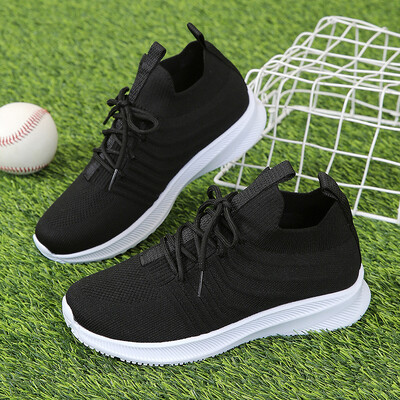 2023-as narancssárga, kötött, légáteresztő női tornacipő, 43-as, csúszásmentes, hálós, lapos női kényelmes, puha platós naplopó cipő