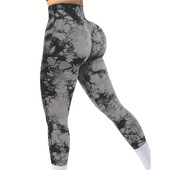 Γυναικεία Tie-Dye Seamless Peach Butt Παντελόνι Stretch Fitness Yoga