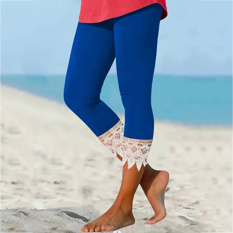 2024 nyári női nadrág Csipke Rugalmas női lábszárhosszúság Középen emelkedő leggings Alkalmi ceruzanadrág Utcai ruházat Lalies magas derekú nadrág