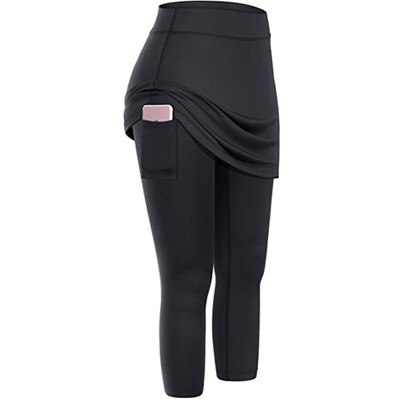 Elastsed jooga säärised taskud Tennis Capris spordiseelikud Naiste jooga sörkimine säärised vabaaja spordiseelikud taskutega püksid