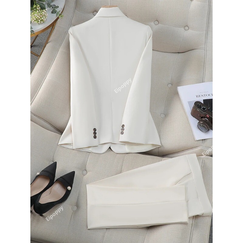 2024 Vestă pentru femei noi, sacou, jachetă și costum cu pantaloni, roz, albastru, caise, birou, dame, afaceri, serviciu, carieră, ținută formală, set de 3 piese