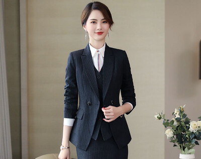 (Blazer+vest+pantaloni) Costum dama Set 3 piese, Set costum dama dungi+Set Blazer dama profesionist, Set costum dama office