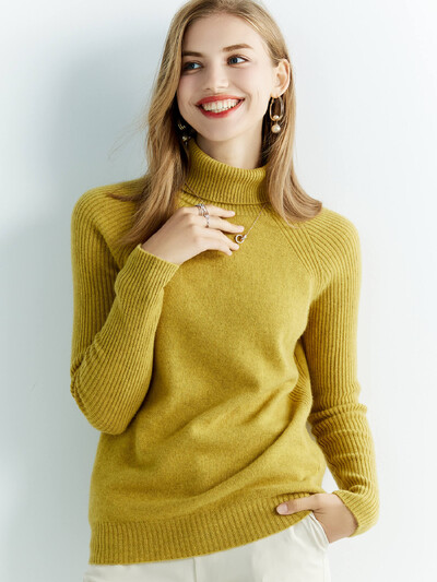 Kasmír pulóver Női kötött pulóverek 100% merinó gyapjú garbó hosszú ujjú pulóver Őszi téli ruhák Vintage pulóverek