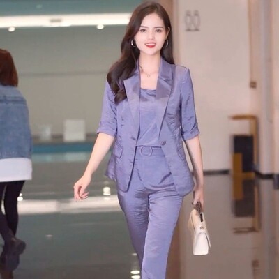 2024 őszi új divat professzionális öltöny Női divat vékony alkalmi blézer dzseki+mellény+nadrág 3 részes női elegáns ruha