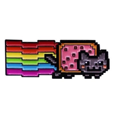 REA-LSIC Nyan Kitty Rainbow Pop-Tart zománctűs hajtóka tű ruhákhoz Brossok hátizsákon aktatáska jelvény ékszer dekoráció