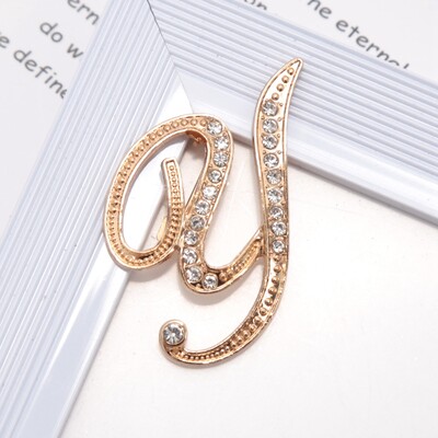 Új strasszos kristály AZ betűs kezdő melltű női arany színű angol elegancia ábécé címke hölgy ékszer ajándék