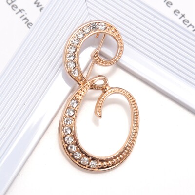 Új strasszos kristály AZ betűs kezdő melltű női arany színű angol elegancia ábécé címke hölgy ékszer ajándék