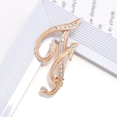 Új strasszos kristály AZ betűs kezdő melltű női arany színű angol elegancia ábécé címke hölgy ékszer ajándék