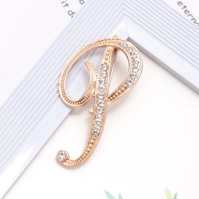 Új strasszos kristály AZ betűs kezdő melltű női arany színű angol elegancia ábécé címke hölgy ékszer ajándék