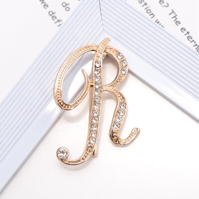 Új strasszos kristály AZ betűs kezdő melltű női arany színű angol elegancia ábécé címke hölgy ékszer ajándék