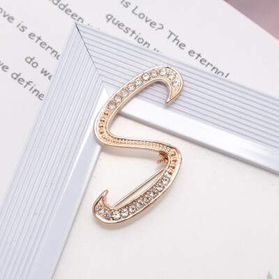 Új strasszos kristály AZ betűs kezdő melltű női arany színű angol elegancia ábécé címke hölgy ékszer ajándék