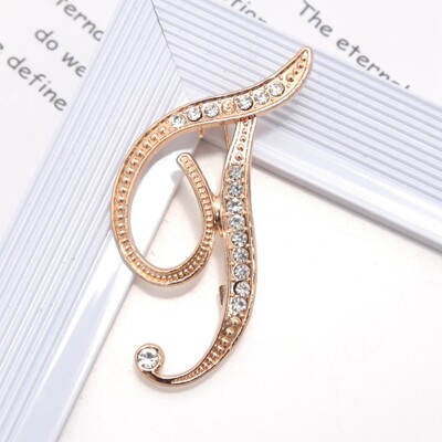 Új strasszos kristály AZ betűs kezdő melltű női arany színű angol elegancia ábécé címke hölgy ékszer ajándék