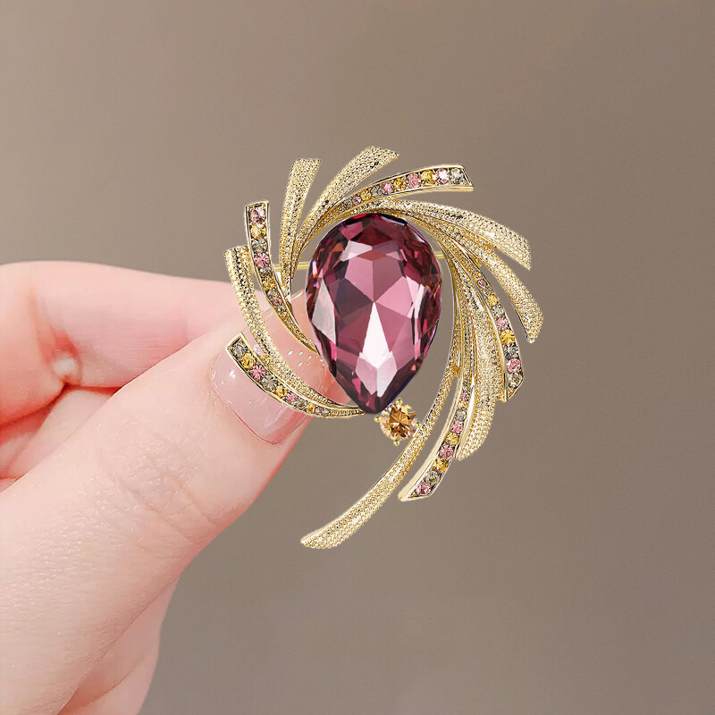 Γυναικείες ρετρό καρφίτσες Waterdrop Γυναικείες Κομψές Πολυτελείς Πράσινες Κρυστάλλινες Ιδιοσυγκρασία πάρτι Κοσμήματα Αξεσουάρ ρούχων Καρφίτσες ασφαλείας