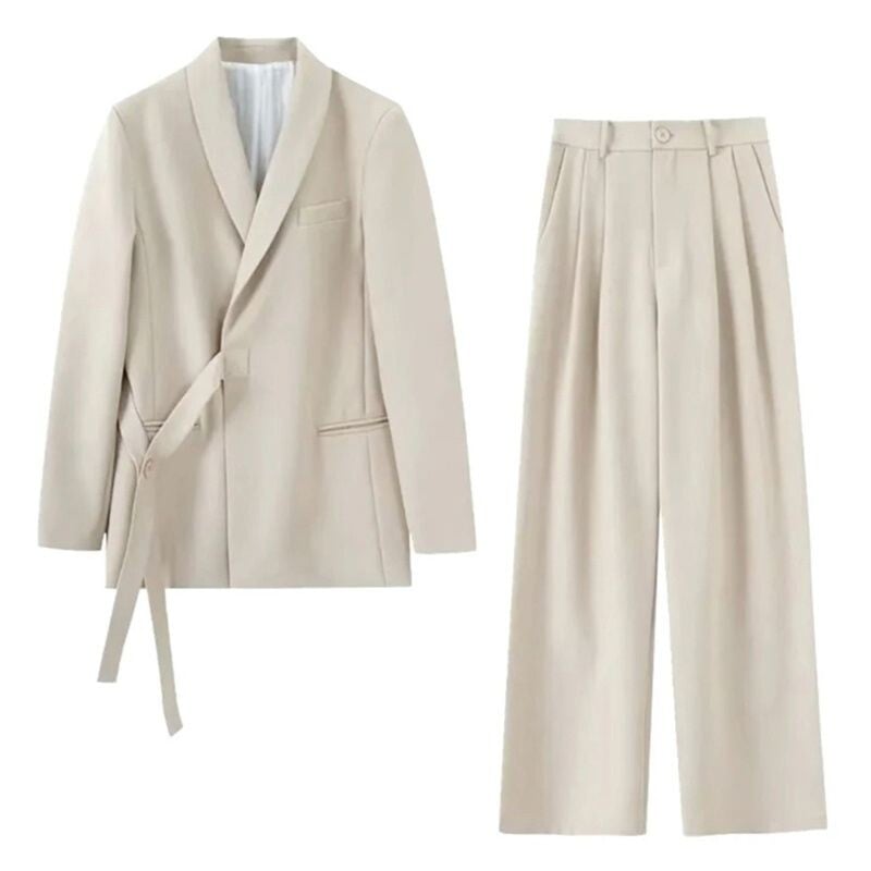 Γυναικείο Φθινοπωρινό Χειμώνα Νέα Μόδα Casual Blazers Σετ ασορτί σακάκι 2024 Κορεάτικο κομψό επαγγελματικό κοστούμι Παντελόνι δύο τεμαχίων