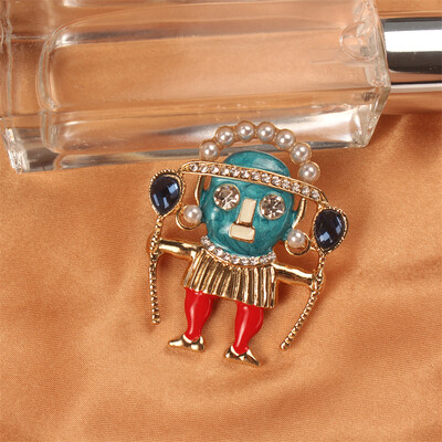 Bájos vintage páva szivárvány medve tündér brossok zöld kristály barokk palota fűző fényes kitűzők parti bankett ékszerek