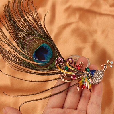 Bájos vintage páva szivárvány medve tündér brossok zöld kristály barokk palota fűző fényes kitűzők parti bankett ékszerek