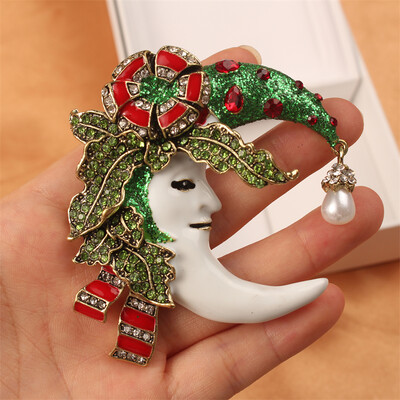 Bájos vintage páva szivárvány medve tündér brossok zöld kristály barokk palota fűző fényes kitűzők parti bankett ékszerek