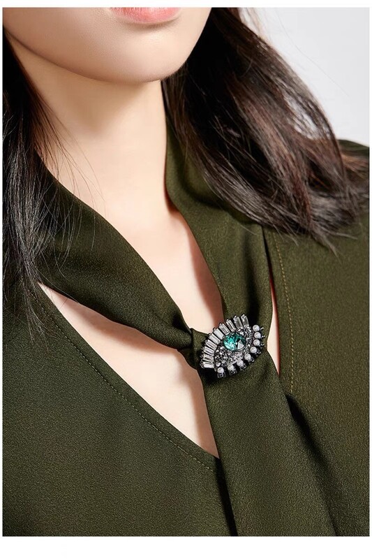 Τουρκικό Evil Eye Πράσινες Κρυστάλλινες Μπαρόκ Καρφίτσες Γυναικείες Καρφίτσες Ζιργκόν Ζιργκόν Πολύχρωμο Καρφίτσα από στρας Boho Lucky Jewelry