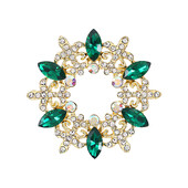 Ολοκαίνουργια άφιξη WEIMANJINGDIAN Καρφίτσες και καρφίτσες για γυναίκες με πράσινο κρύσταλλο λουλουδάτο γιρλάντα