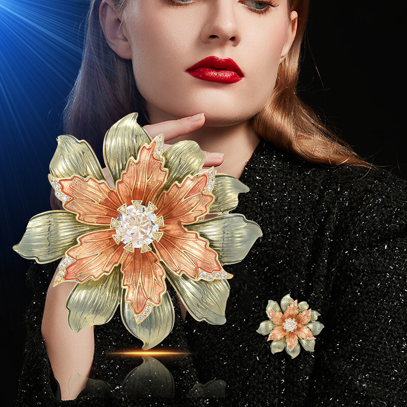 SUYU női könnyű luxus kialakítás, elegáns, zománcozott virágos bross Divatos és sokoldalú, niche design Sense virág bross