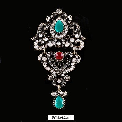 Baroka stils vintage sievietēm vīriešiem modes kristāla saktas piespraudes Retro pils metāla nozīmītes atloka piespraudes Unisex ballītes korsāžas rotaslietas