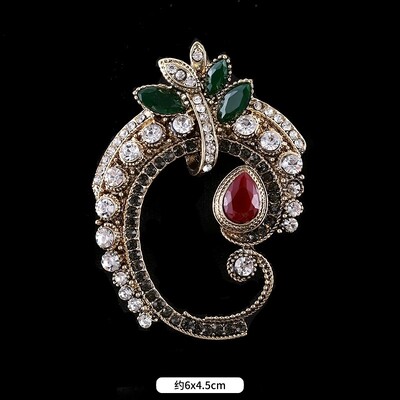 Baroka stils vintage sievietēm vīriešiem modes kristāla saktas piespraudes Retro pils metāla nozīmītes atloka piespraudes Unisex ballītes korsāžas rotaslietas