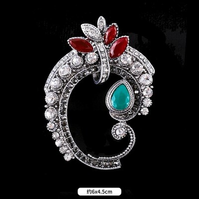 Baroka stils vintage sievietēm vīriešiem modes kristāla saktas piespraudes Retro pils metāla nozīmītes atloka piespraudes Unisex ballītes korsāžas rotaslietas