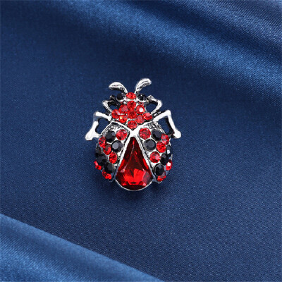 2024 Νέες καρφίτσες Rhinestone Red Beetle για γυναίκες Μόδα κοσμήματα Casual office Party καρφίτσες καρφίτσες Δώρα γενεθλίων