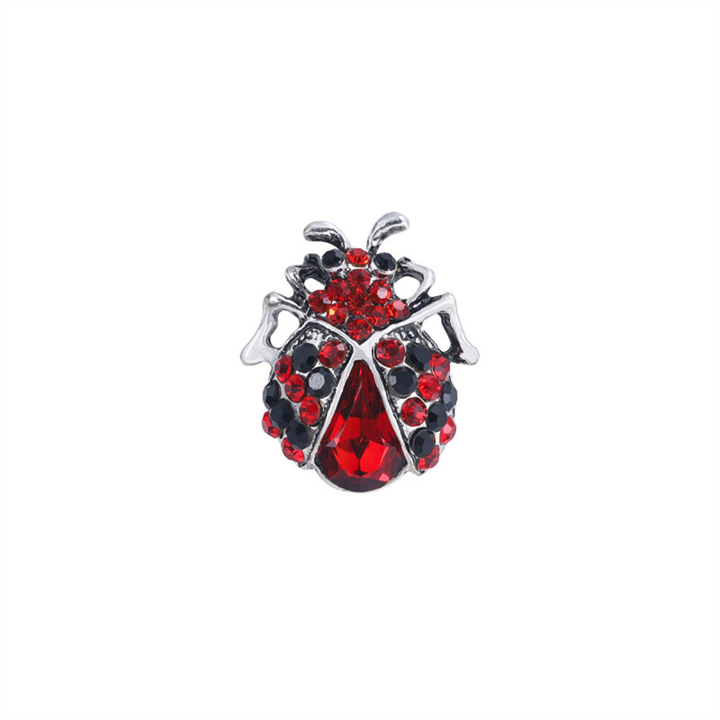 2024 Νέες καρφίτσες Rhinestone Red Beetle για γυναίκες Μόδα κοσμήματα Casual office Party καρφίτσες καρφίτσες Δώρα γενεθλίων
