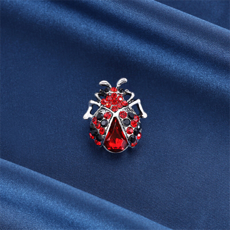 2024 Νέες καρφίτσες Rhinestone Red Beetle για γυναίκες Μόδα κοσμήματα Casual office Party καρφίτσες καρφίτσες Δώρα γενεθλίων