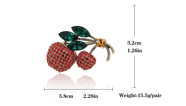 VEYO vörös cseresznye strasszos kristály brossok női divat ékszerek sáltű jelmez ékszerek