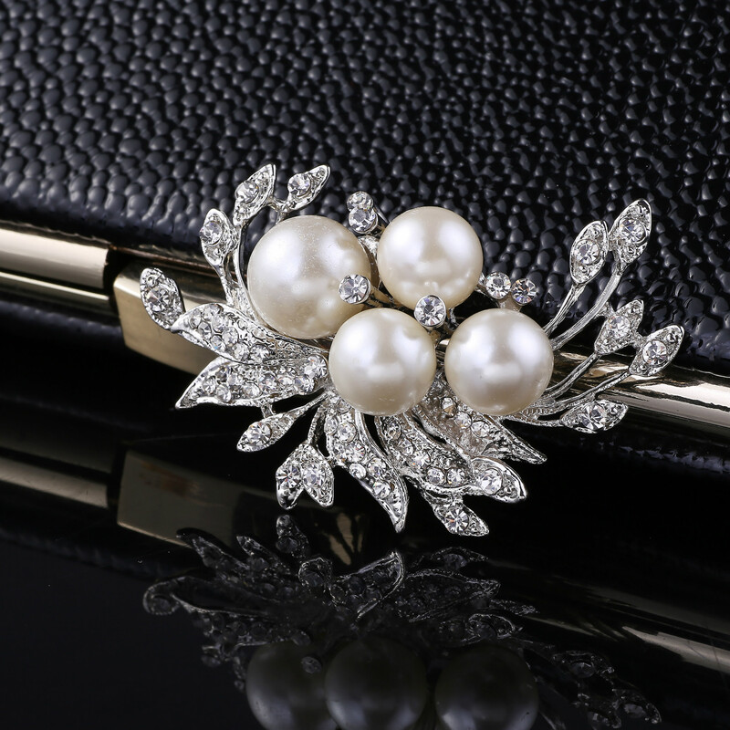 Broșe cu flori de perle de cristal scânteietoare de lux pentru femei, design elegant, broșă cu strasuri, ace, bijuterii de petrecere, cadouri