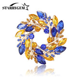 Broșe de coroană de urechi de grâu cu stras pentru femei, unisex, ace botanice din sticlă, cadou pentru petrecere, pentru birou, accesorii de bijuterii