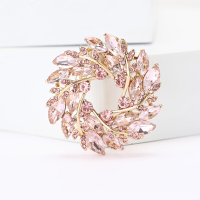 Broșe de coroană de urechi de grâu cu stras pentru femei, unisex, ace botanice din sticlă, cadou pentru petrecere, pentru birou, accesorii de bijuterii