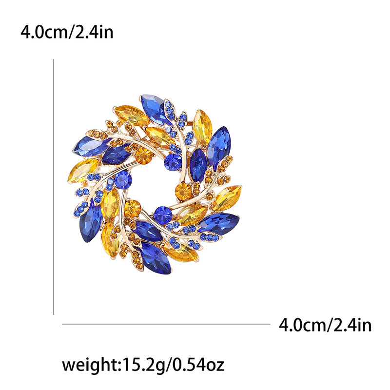 Broșe de coroană de urechi de grâu cu stras pentru femei, unisex, ace botanice din sticlă, cadou pentru petrecere, pentru birou, accesorii de bijuterii