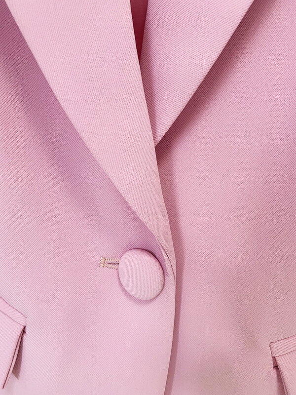 Blézer nadrágkosztümök rózsaszín, kétrészes irodai szett, üzleti női, egygombos ceruzanadrág Blézer + nadrágkosztüm, hivatalos rendezvény ruhák