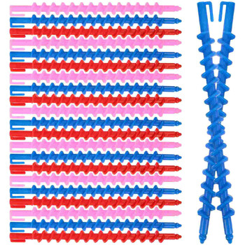20 ΤΕΜ Εργαλείο σπειροειδούς περμανάντ Ράβδοι για μπούκλες Μαλλιά μπούκλες Γυναικείο ρολό Μεγάλες μπούκλες κομμωτηρίου Σετ styling πλαστικό No Heat Miss