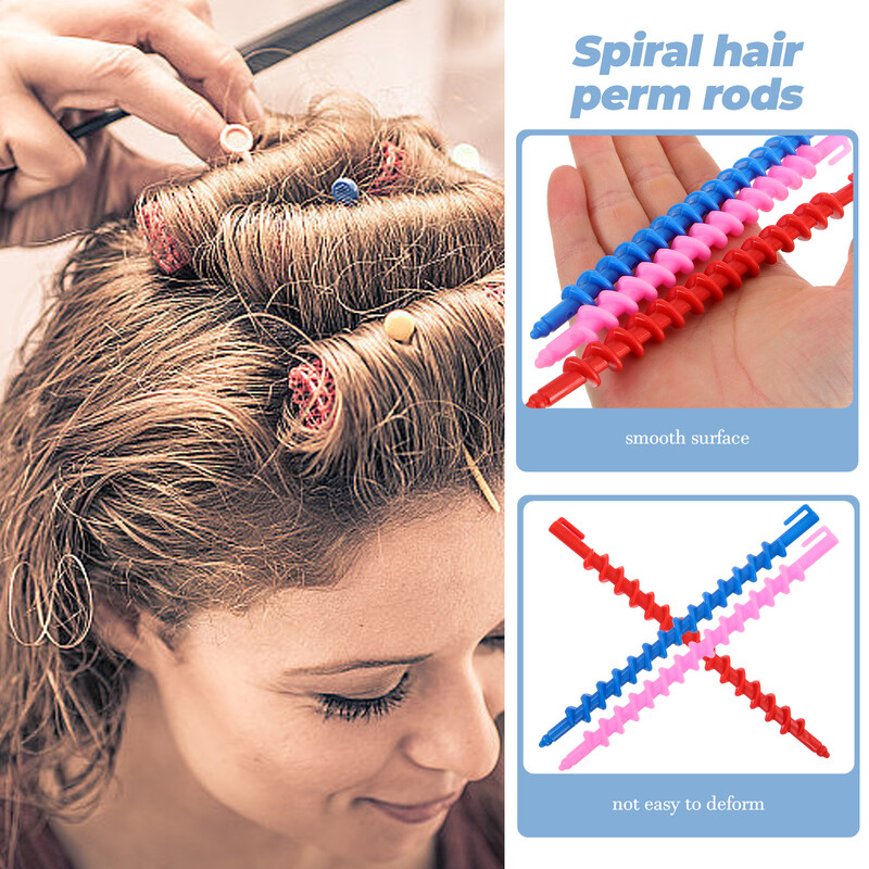 20 buc Spiral Perm Tool Tijele de ondulare Bigudiuri de păr Femei Roller Mari Onduleuri de coafură Kit de styling Plastic No Heat Miss