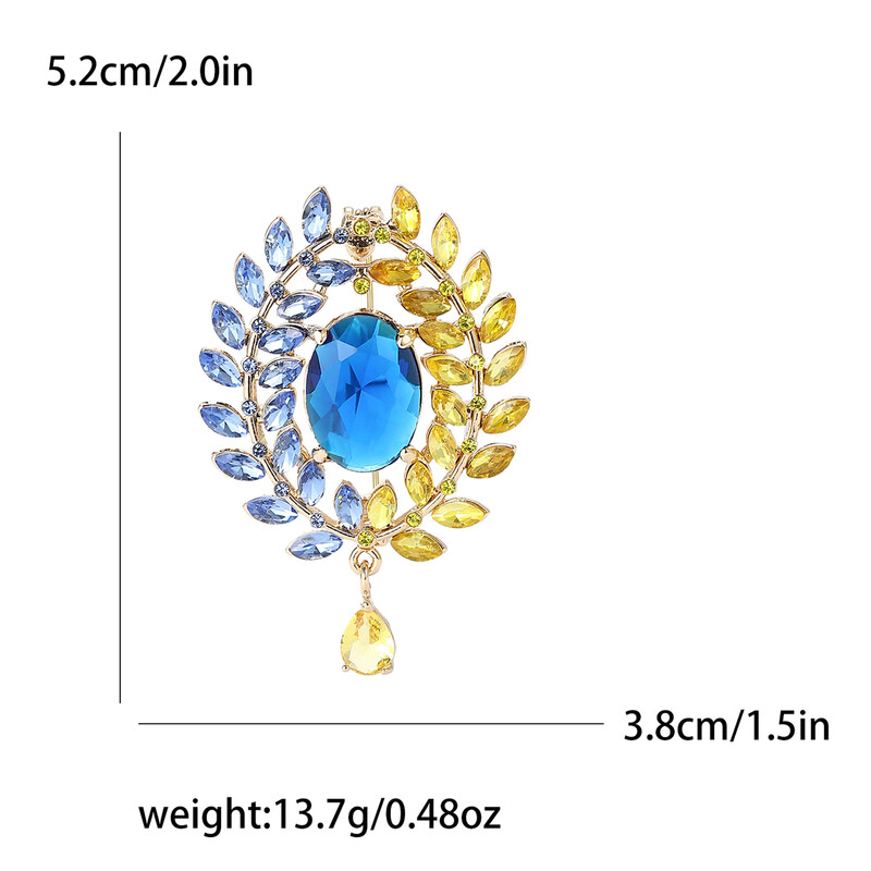 Broșe cu pandantiv ureche de grâu cu stras pentru femei, unisex, ace botanice rotunde din sticlă, cadouri pentru prietenii de birou, accesorii de bijuterii