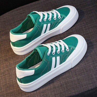 Új klasszikus női tornacipők, fűzős lapos sétacipők női Canvas platform cipők Alkalmi vulkanizált cipők Chaussure Femme