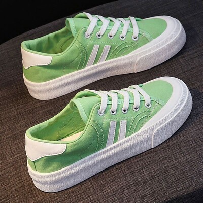 Új klasszikus női tornacipők, fűzős lapos sétacipők női Canvas platform cipők Alkalmi vulkanizált cipők Chaussure Femme