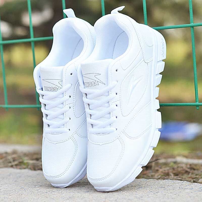 Pantofi sport albi pentru femei Pantofi plati 2023 Pantofi pantofi pentru femei Pantofi sport pentru dama Pantofi sport cu plasa Pantofi plati, usoare, moi