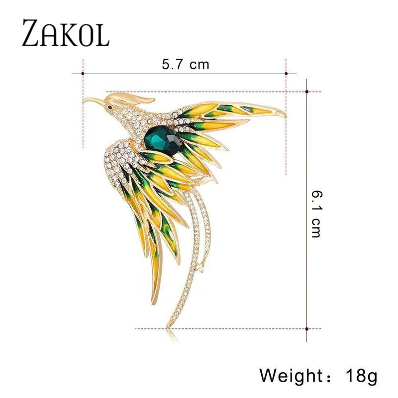 ZAKOL új francia divat színes madár formájú brossok nőknek Elegáns luxus mindennapi viselet egyéniségek ékszerek ZXP010