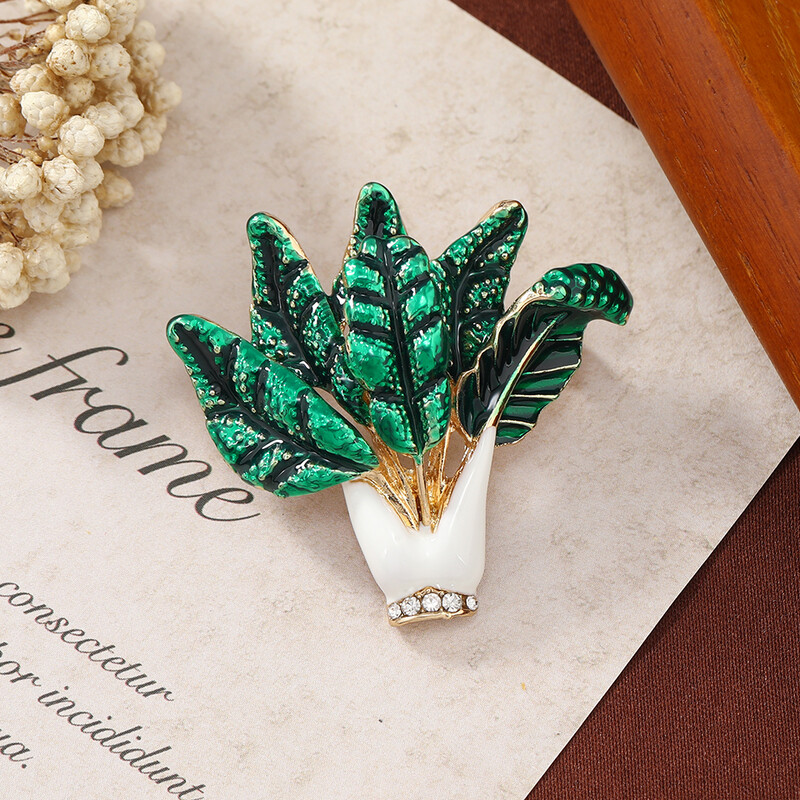 Muylinda zaļo augu augļu emalja lufas sakta Izsmalcināta Harajuku krekla apkakles piespraudes Sieviešu korsāžas saktas piespraude