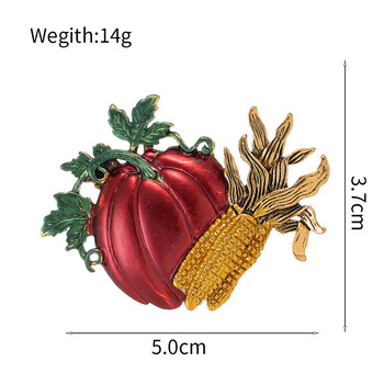 Модна креативна царевица тиква брошка Хелоуин преувеличени плодове и зеленчуци корсаж игла аксесоари за костюм бижута подарък