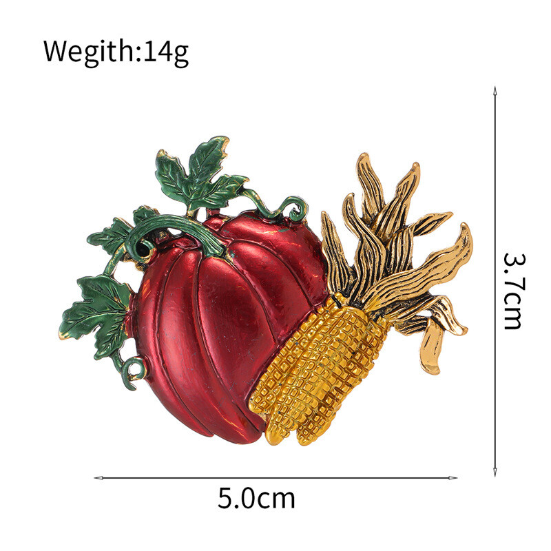 Broșă creativă de modă, dovleac, porumb, pentru Halloween, exagerat de fructe și legume, accesorii pentru costume, cadou de bijuterii