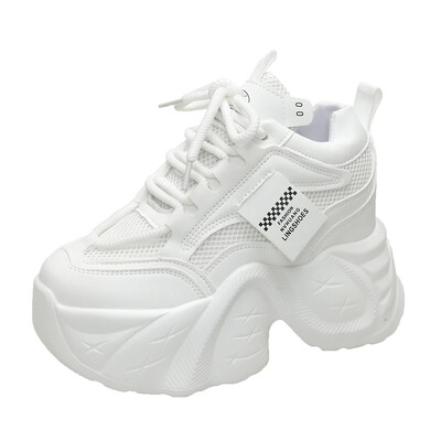 11 CM Nou Toamnă Respirantă Femei Casual Pantofi Moda Toc Înalt Femei Pane Toc Pantofi Pantofi Cu Talpă groasă Pantofi cu platformă