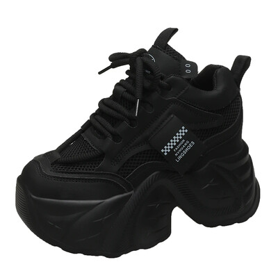 11 CM Nou Toamnă Respirantă Femei Casual Pantofi Moda Toc Înalt Femei Pane Toc Pantofi Pantofi Cu Talpă groasă Pantofi cu platformă